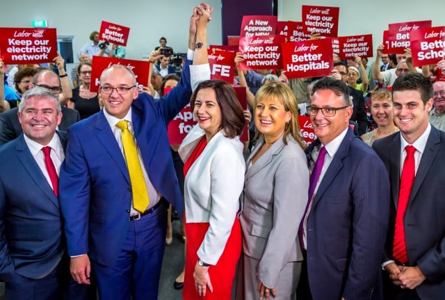 Queensland premier Annastacia Palaszczuk joined NSW opposition leader Luke Foley, Labor's Richmond MP Justine Elliott, and the ALP's north coast team of candidates this morning at Banora Point for the big policy launch.