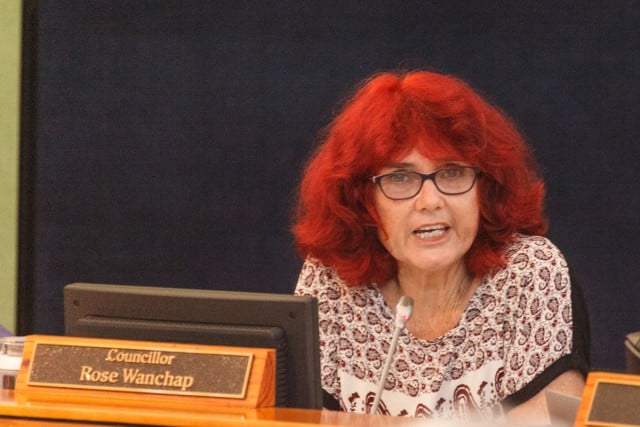 Cr Rose Wanchap during heated debate at last Thursday's Byron Shire Council meeting. Photo Eve Jeffery