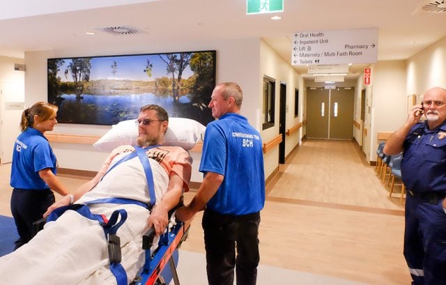 Victor Retallick of Ocean Shores, the first ever patient to be admitted to Byron Central Hospital at Ewingsdale. Photo Jeff Dawson