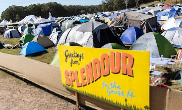 Tents left behind at Splendour in the Grass are to be handed to homeless people in Lismore today. (supplied)