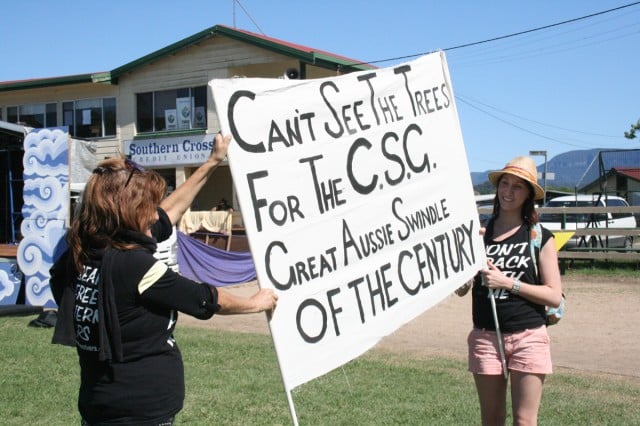 Anti-CSG protesters at a mass rally in Murwillumbah last year. Photo Luis Feliu