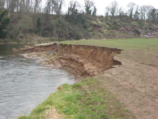 Tweed River bank erosion is the initial focus of the proposed environmental levy. Photo Frank Smith www.geograph.org.uk)
