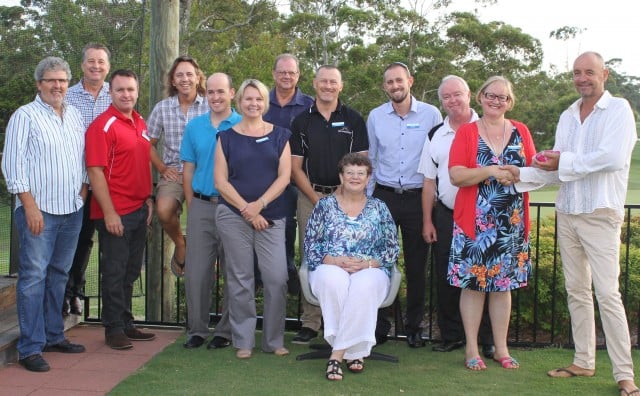 Members of Byron's Own Networking group handing over funds to the Steer Project recently.