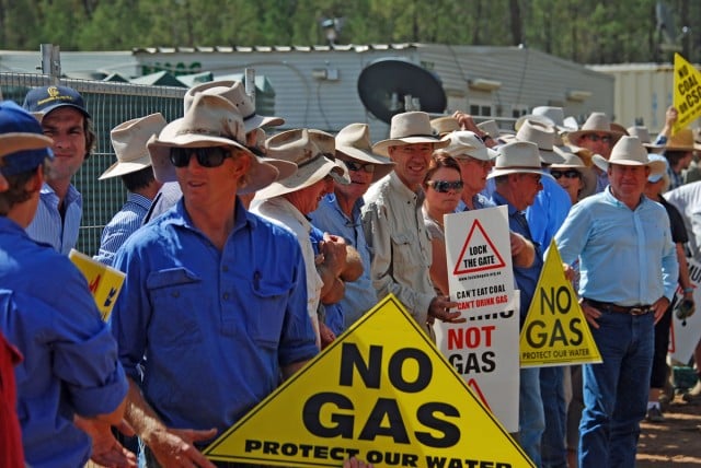 Farmers protest against plans for fracking in the Pilliga Forest, NSW. Photo David Lowe