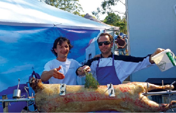 Chef Dino Georgakopoulas on the right with his wing man ‘Ilias the Greek’