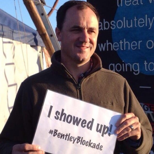 Jeremy Buckingham at the Bentley Blockade.