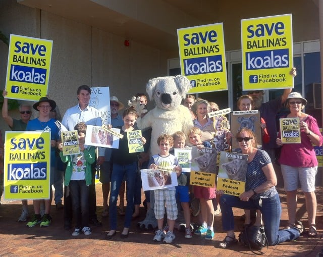 Friends of the Koala with Cr Jeff Johnson outside Ballina Shire Council chambers yesterday.