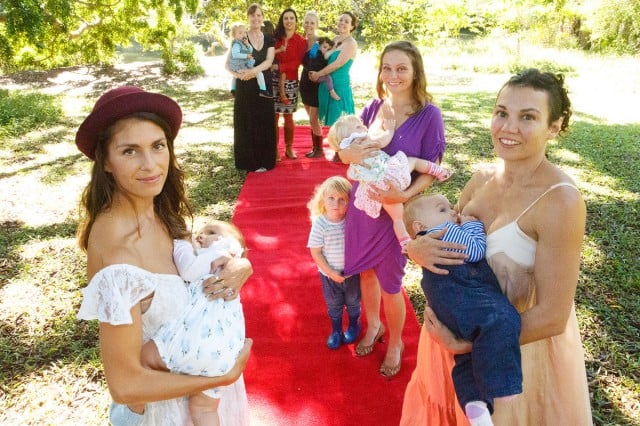 Not to be hidden away, local breastfeeding mums come into the light when they hit the red carpet for the Australian premiere screening of the documentary The Milky Way. Photo Eve Jeffery