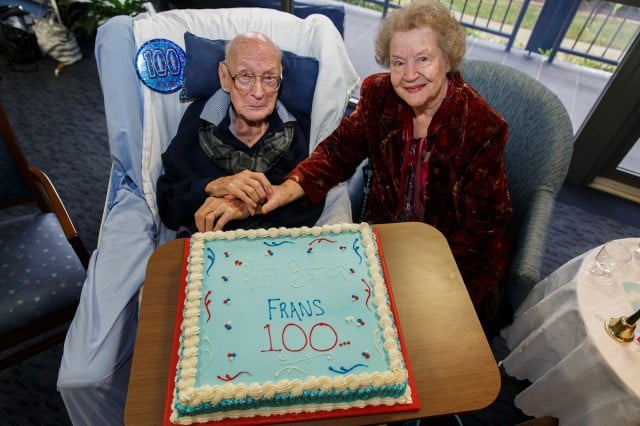 Frans Ruhl celebrated his 100th birthday last Wednesday (July 16) at home at the RSL LifeCare Bayside@Byron. Photo Eve Jeffery