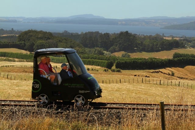A Rail Cruiser on the tracks of the company's Rotorua attraction in New Zealand. Photo supplied.