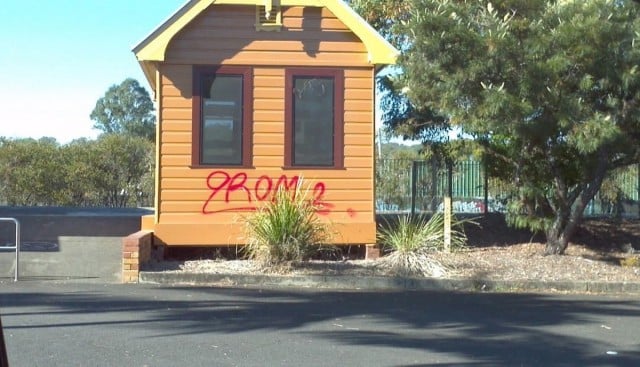A building at the Lismore railway station was also targeted by a graffiti vandal. 
