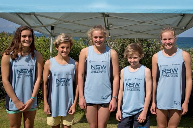 The five athletes from the Far North Coast representing the state – Chantal Luxton, Joshua Jones, Anthea Warne and Liam Wilson from Cudgen Headland SLSC and  Zoe Hughes from Byron Bay SLSC.
