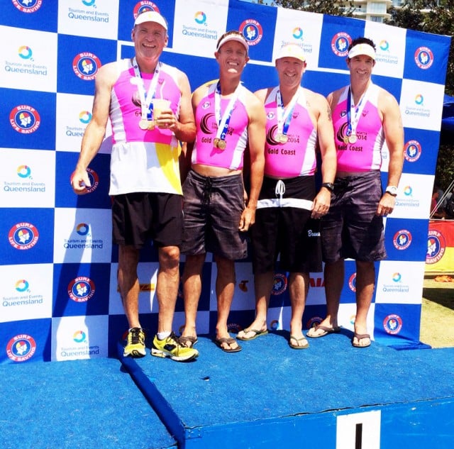 Grant Carey, Paul Davis, David Kyle-Robinson and Phil Parker were very happy winners of the Coolangatta Gold.