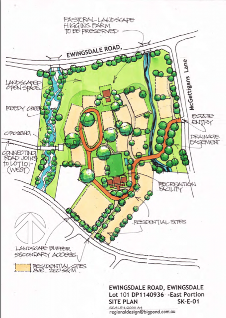 Part of the controversial 'seniors' housing estate proposed for Ewingsdale.