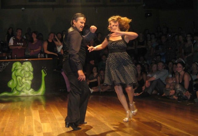 Leyla and Robert in action during a recent Byron Bay Latin dance fiesta.