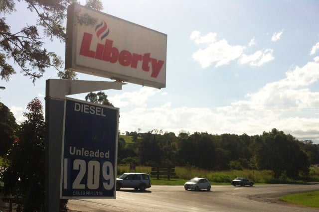 Uncle Tom's pie shop and service station at Mullumbimby was showing this price for unleaded fuel yesterday (Thursday January 15).