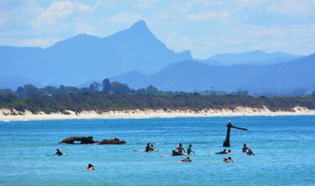 The popular Wreck surf site on Byron Bay's Belongil Beach. Photo Sean O'Shea