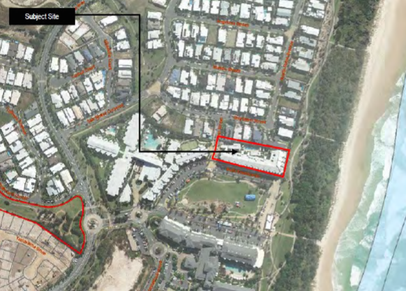 The location of the Peppers Bale tourist unit block at the Salt development south of Kingscliff..