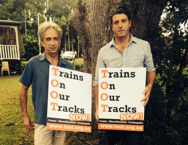 Byron shire Cr Basil Cameron, also a TOOT spokesperson, and Jeff Johnson, Ballina shire councillor and Independent candidate for Ballina 