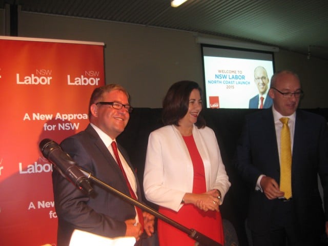 Queensland premier Annastacia Palasczcuk and Labor's Tweed candidate Ron Goodman during Labor's north coast policy launch at Banora Point on Friday. Photo Luis Feliu 