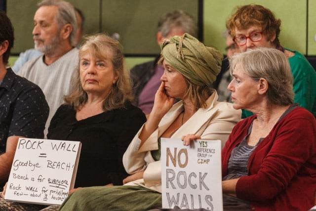 A section of the gallery at a recent council meeting discussing rock walls. Photo Eve Jeffery