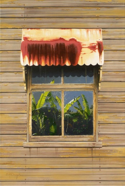 Scott McDougall, Rural reflections, Mooball 2014, synthetic polymer paint on canvas, 90 x 60cm. 
