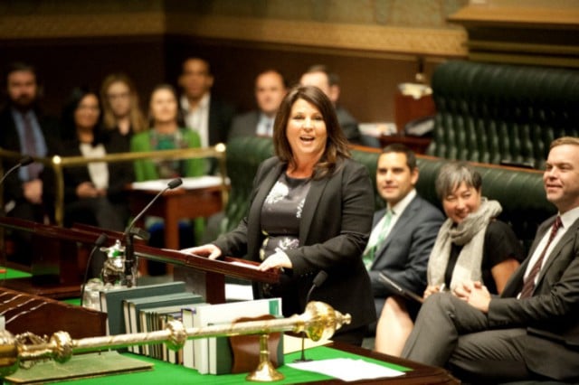 Ballina MP Tamara Smith presents her inaugural speech to the NSW Parliament on May 12, 2015. Photo: Max Phillips