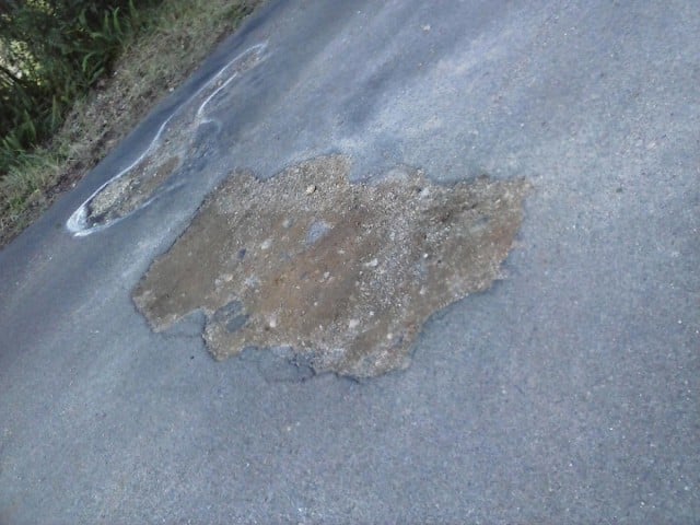 The pothole in question. Photo supplied