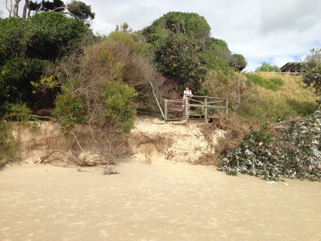 The secondary stairs from Clarkes Beach to the holiday park before repairs. Photo NCHPT
