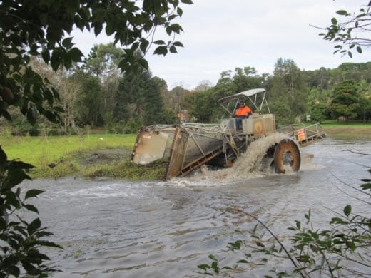 The aquatic weed harvester at Waterlily Park. Photo supplied