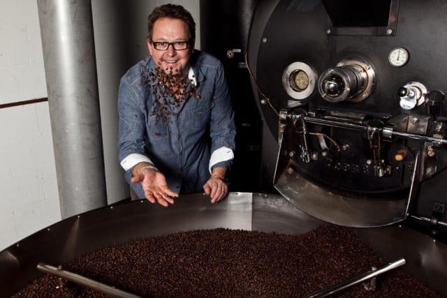 David Kennedy, owner and master roaster of Byron Bay’s Bun Coffee, makes sure the beans are roasted to perfection.