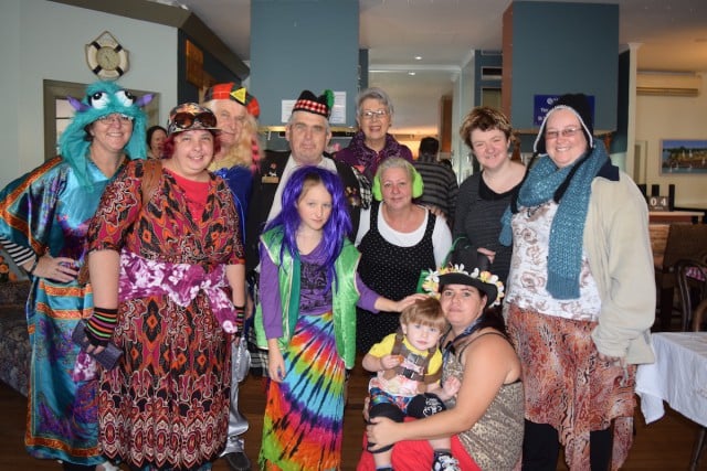Ray Parry, in the centre next to Lismore mayor Jenny Dowell, and other friends. (Pic Darren Coyne)