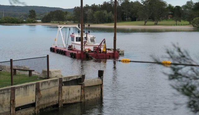 The dredge at work this week in the Evans River. Photo Richard Gates