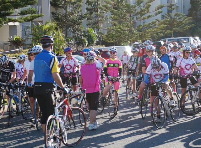 Cyclists get ready for the start of the road ride at Sunday’s Cycle/Walk for Life Day at Casuarina. Photo supplied