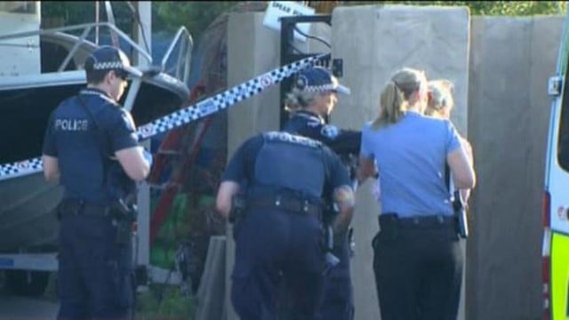 Police at the scene of a suspected murder-suicide at Burleigh Heads, Monday, November 2. Photo courtesy Nine News