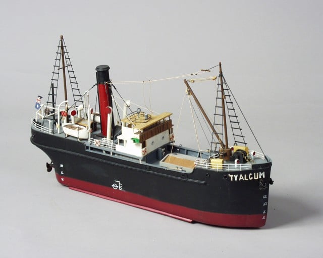 A model of the Tyalgum, a ship that ran ashore on Duranbah Beach in 1939. 