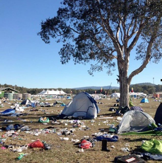 Aftermath of a trial festival at the North Byron Parklands site. 
