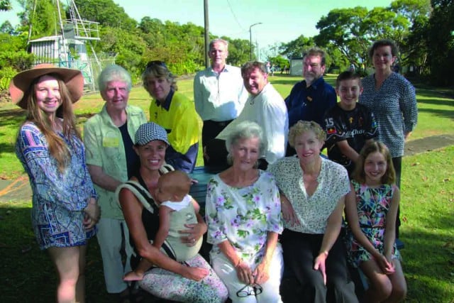 1. A special place for all ages … (from left) Taneesha Buxton, Tweed Heads Historical Society President Joan Smith, Tiani Browning-King (holding Bohdi Browning-King), Work for the Dole team Leader Peter Dillon, Council's Manager Recreation Services, Stewart Brawley, Jackie McDonald, who spoke about Joongurrabah's significance for Aboriginal culture, Work for the Dole Coordinator Chris Muldoon, Council Acting General Manager Tracey Stinson, Tursa representative Lance Penfold, Grant and Lily Buxton and Tweed Regional Museum Director Judy Kean. 2. Frank and Christine Healy were thrilled when Tom Beatson Outlook reopened so they could resume their regular walks to the top of Razorback. 