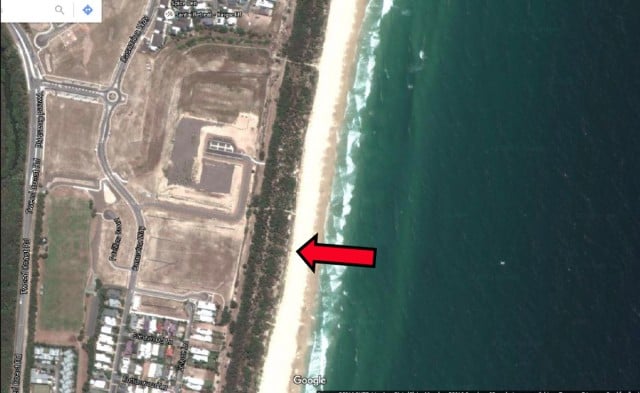 The location of the burial at Casuarina.
