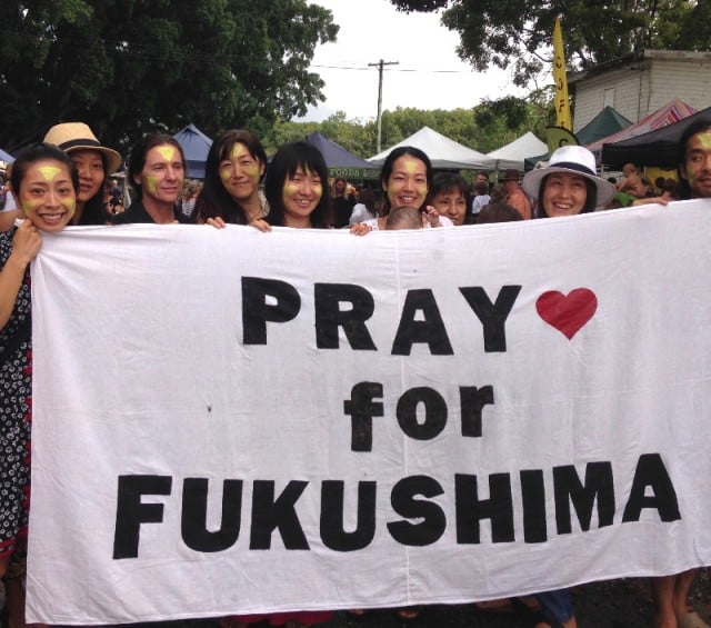 Many of Byron Shire's Japanese residents took part in a memorial on the fifth anniversary of the Fukushima disaster at Mullumbimby Farmers Market on Friday, March 11. Photo Harsha Prabhu