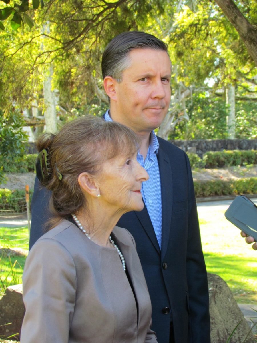 Page candidate Janelle Saffin with shadow environment minister Mark Butler. (supplied)