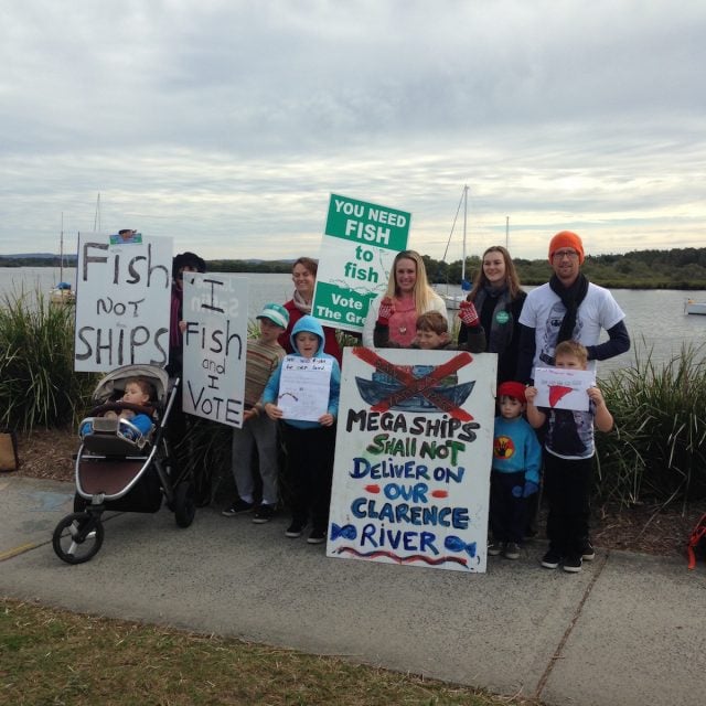 A small protest against the port of yamba concept. (supplied)