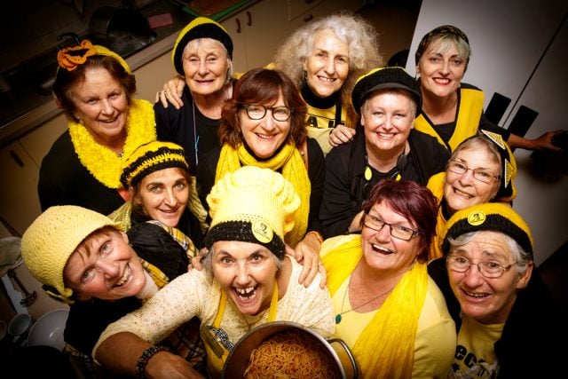 Mayhenm in the kitchen and Nanna take over the Bowlo for a fundraiser. Photo Tree Faerie.