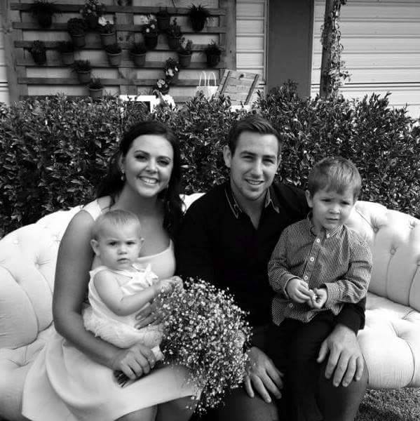 Grant with his wife Colleen and two kids. Photo Colleen Cook/Facebook