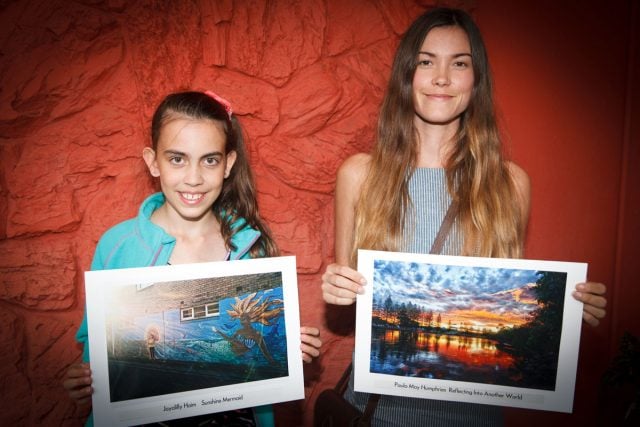 Winner of the Children's category Jayalilly Haim with Poeple's Choice and overall winner Paul May. Photo Tree Faerie.
