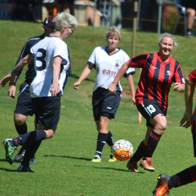 The Villa FC Crew tackle Richmond Rovers. Photo Supplied