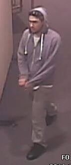 Police want to speak to the man pictured about a theft from a charity box at Lismore Base Hospital. (image supplied)