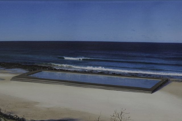Lennox based artist, Mark Waller has created a painting of what an ocean pool at the location will look like. (supplied)