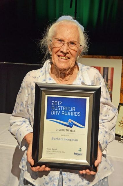 Lismore's Citizen of the Year  Barbara Boorman. (supplied)