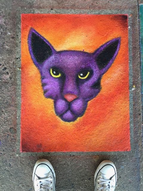 Adrien Stewart's art is lining the streets of Mullumbimby. Photo by Aslan Shand.
